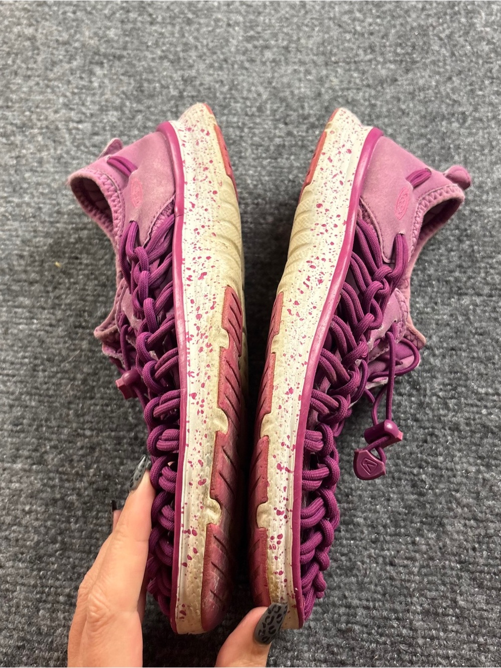 KEEN Women’s Uneek Paracord Weaved Sandal shoe Dahalia Mauve Pink size: 6 - Picture 6 of 9